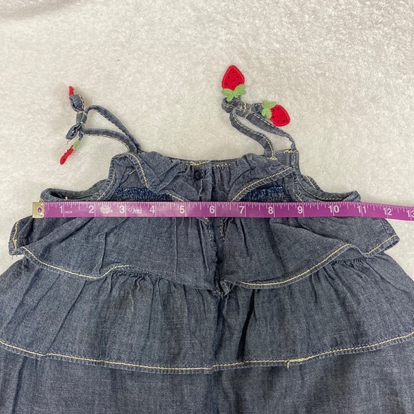 Gymboree strawberry strap chambray denim ruffle sundress 4t - Picture 7 of 8